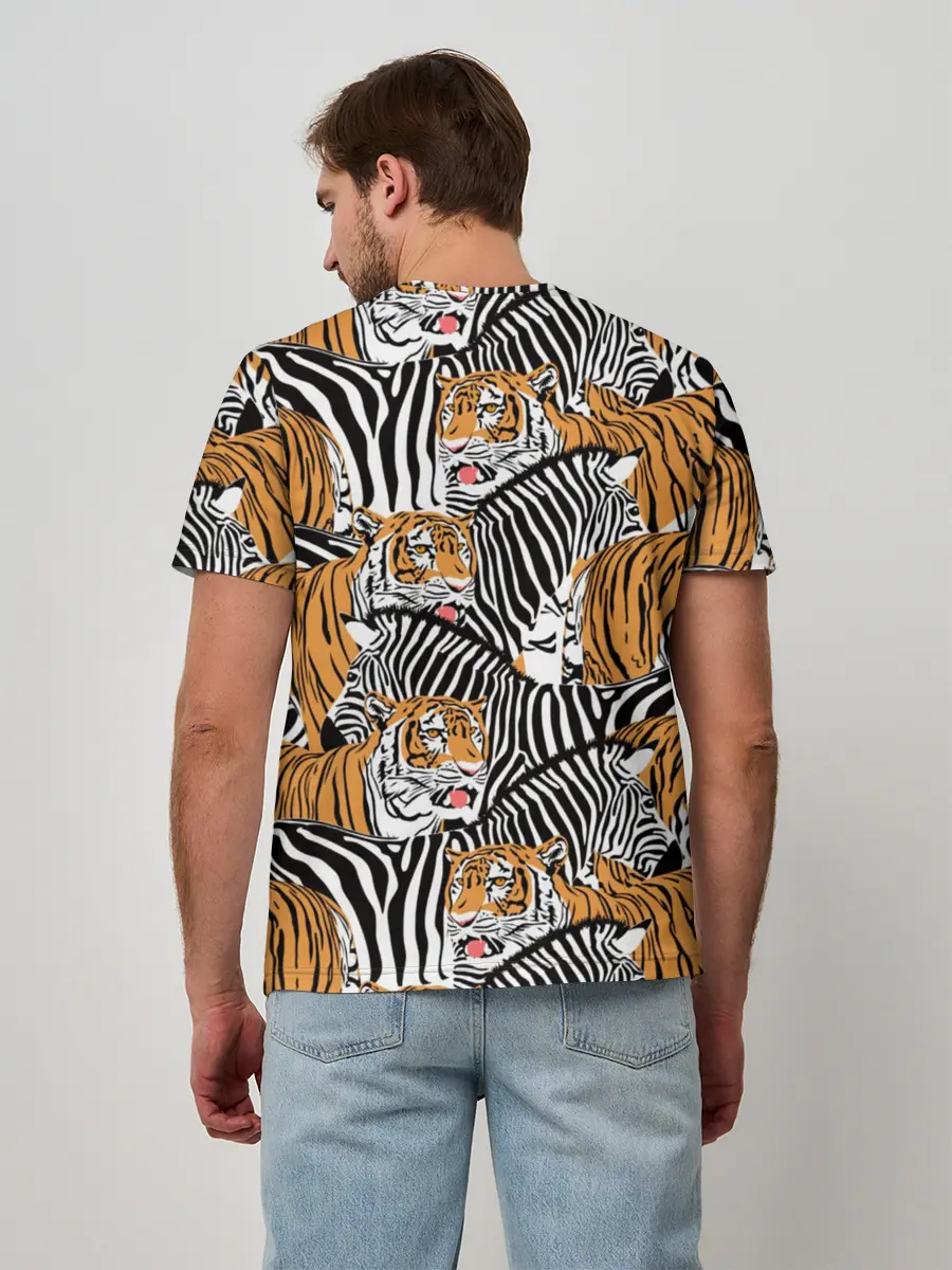 Мужская базовая футболка / Тигры и зебры