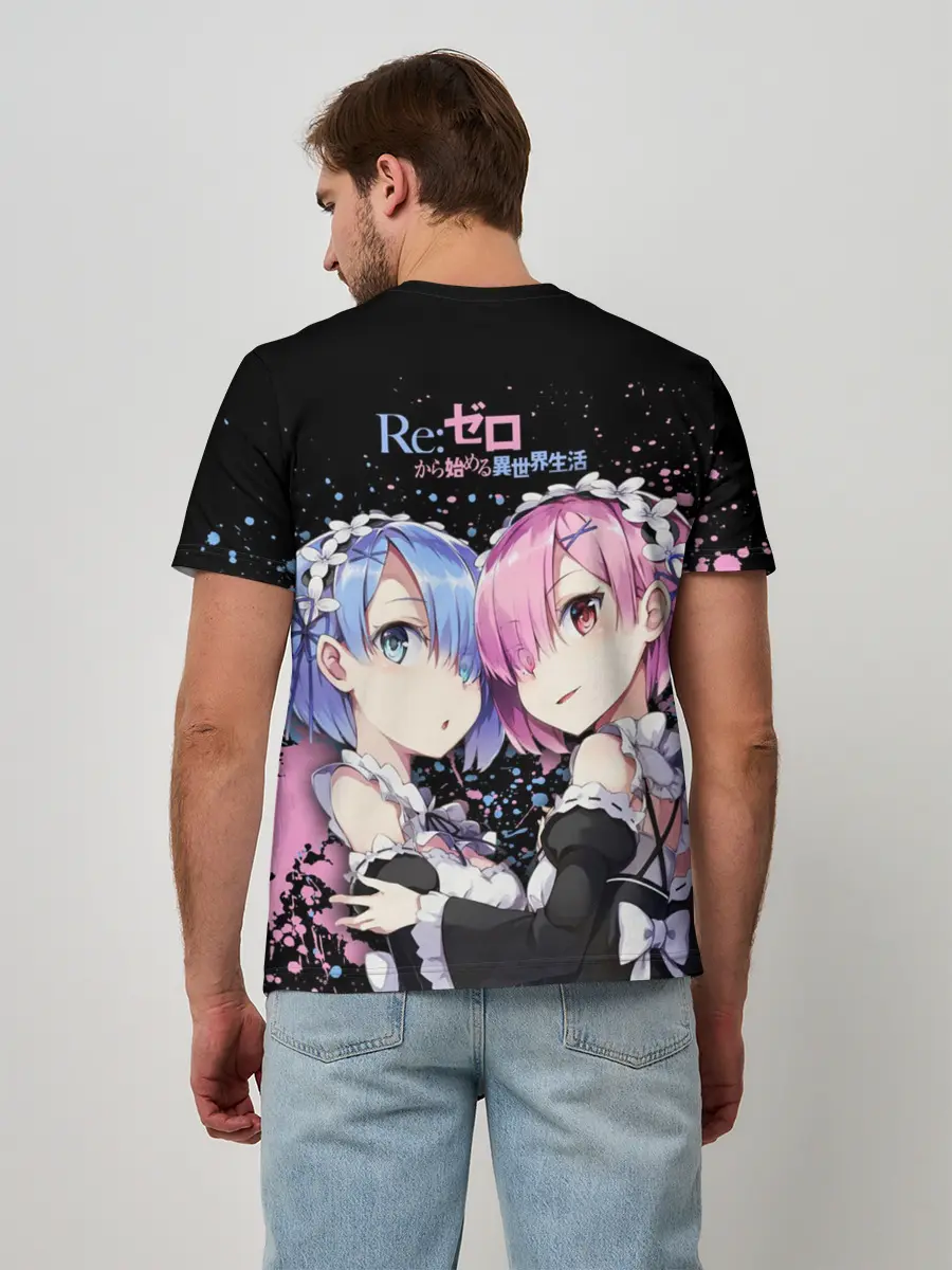 Мужская базовая футболка / Re:Zero, Рам и Рем