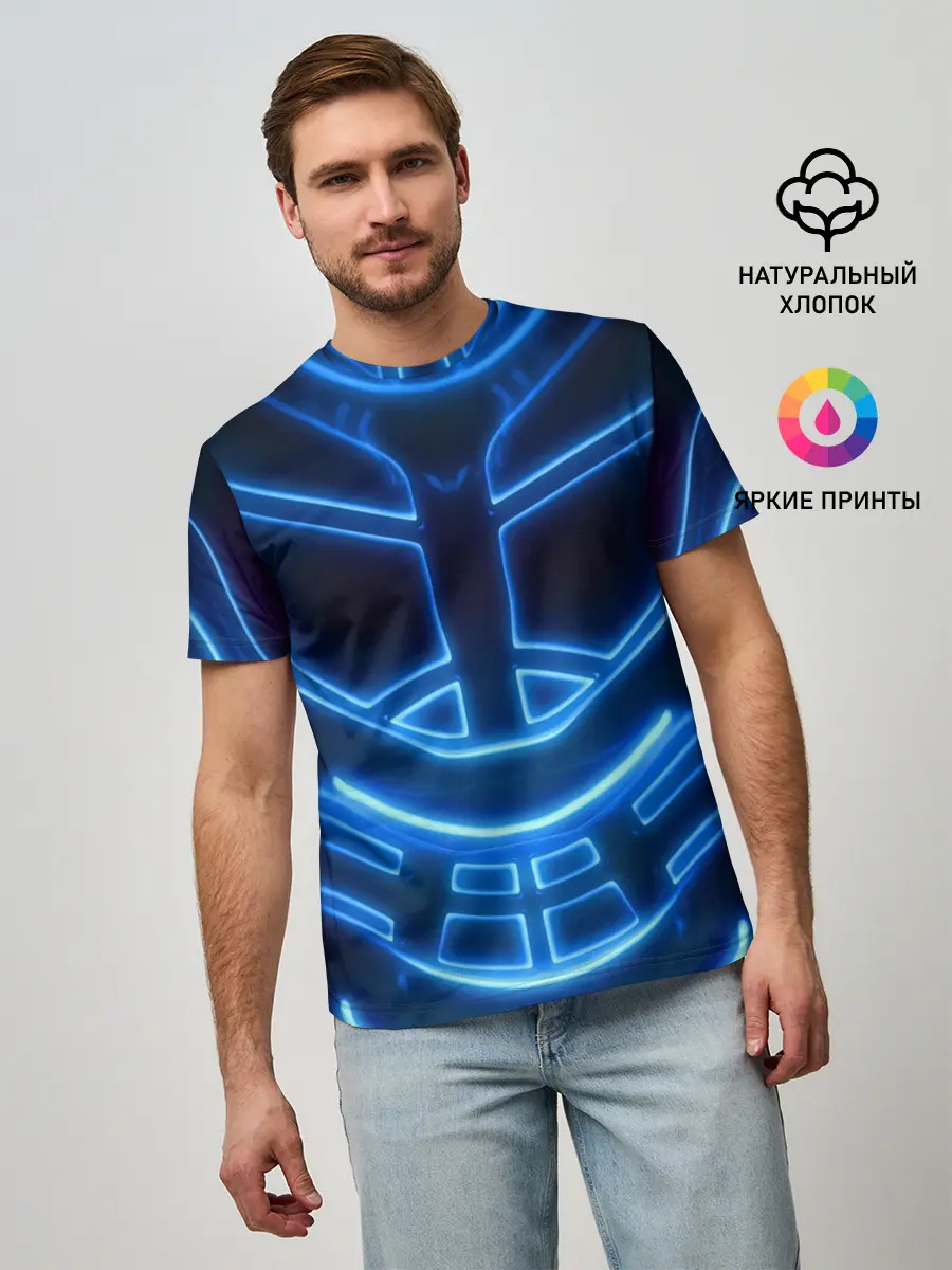 Мужская базовая футболка / Неоновая броня | Neon Armor