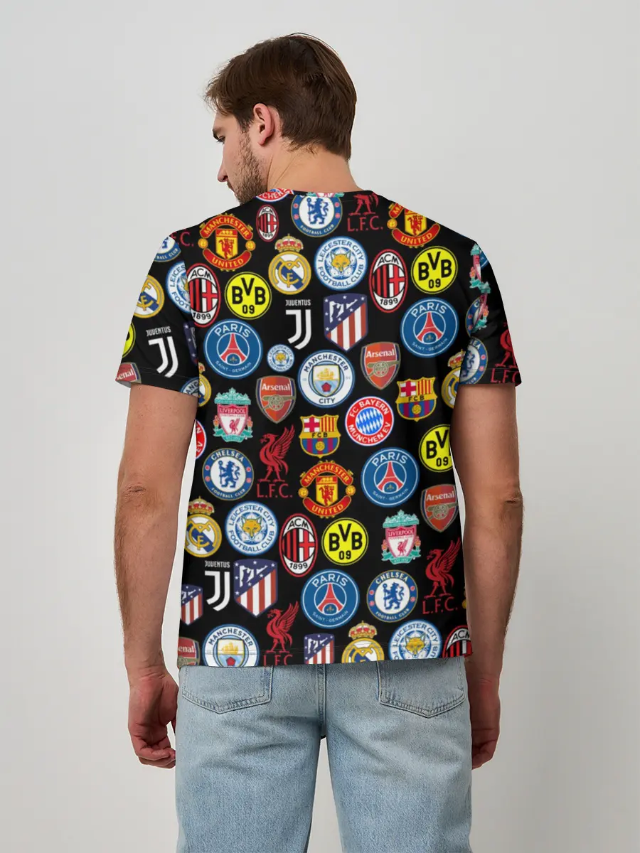 Мужская базовая футболка / ЛОГО ФУТБОЛЬНЫХ КОМАНД