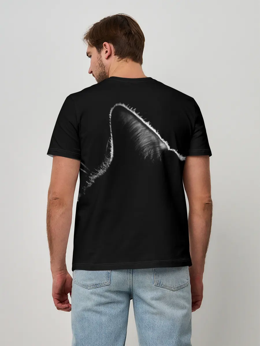 Мужская базовая футболка / Чёрный кот