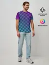 Мужская базовая футболка / Checkerboard gradient