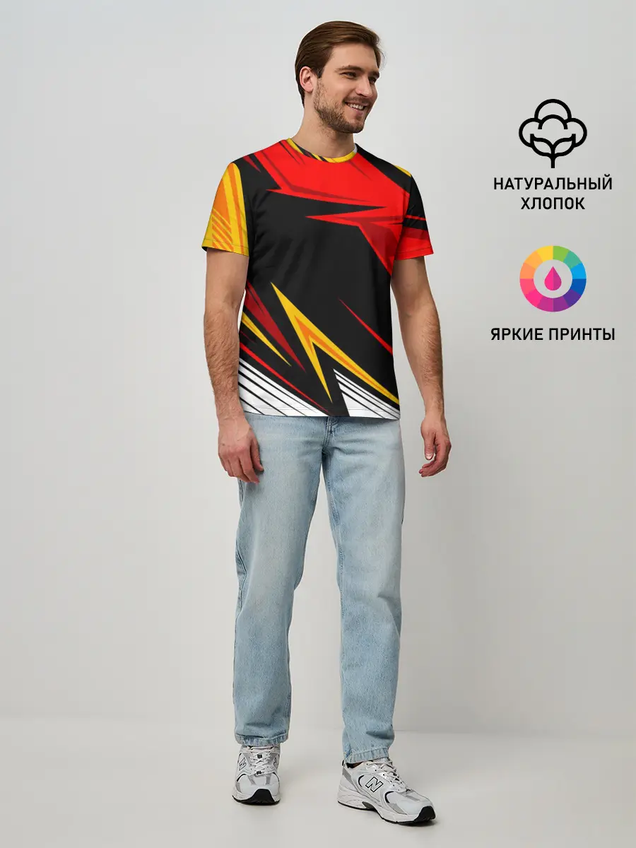 Мужская базовая футболка / КРАСНО-ЖЕЛТЫЙ СПОРТ | SPORT