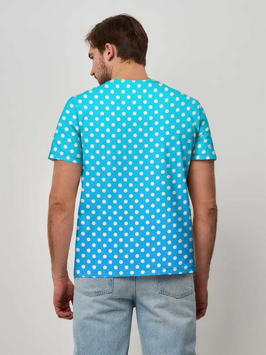 Мужская базовая футболка / Белые кружки