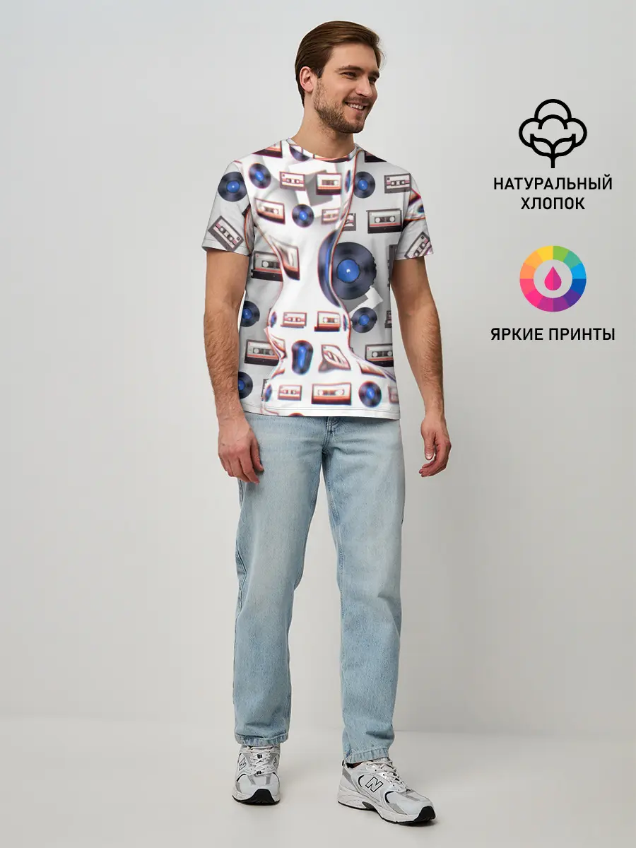 Мужская базовая футболка / дискотека 80