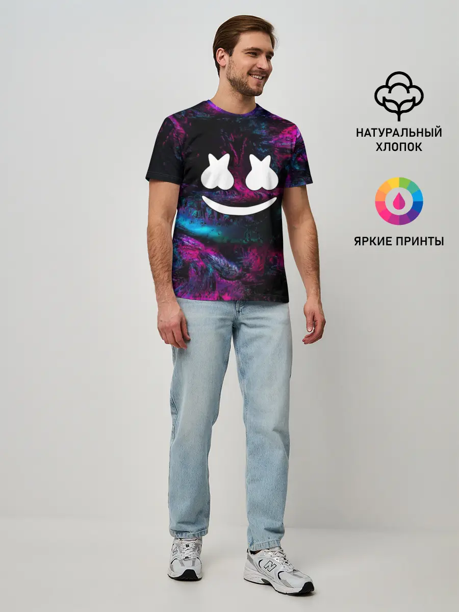 Мужская базовая футболка / Marshmello NEON