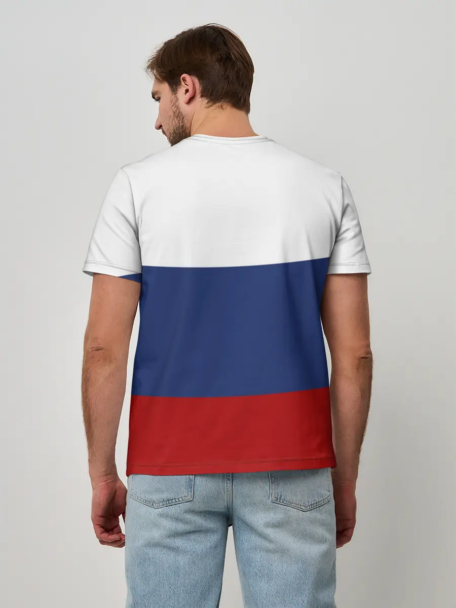 Мужская базовая футболка / Россия Триколор