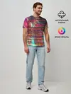 Мужская базовая футболка / Palm glitch art