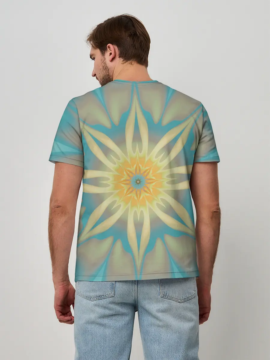 Мужская базовая футболка / Летнее солнце. Абстракция.