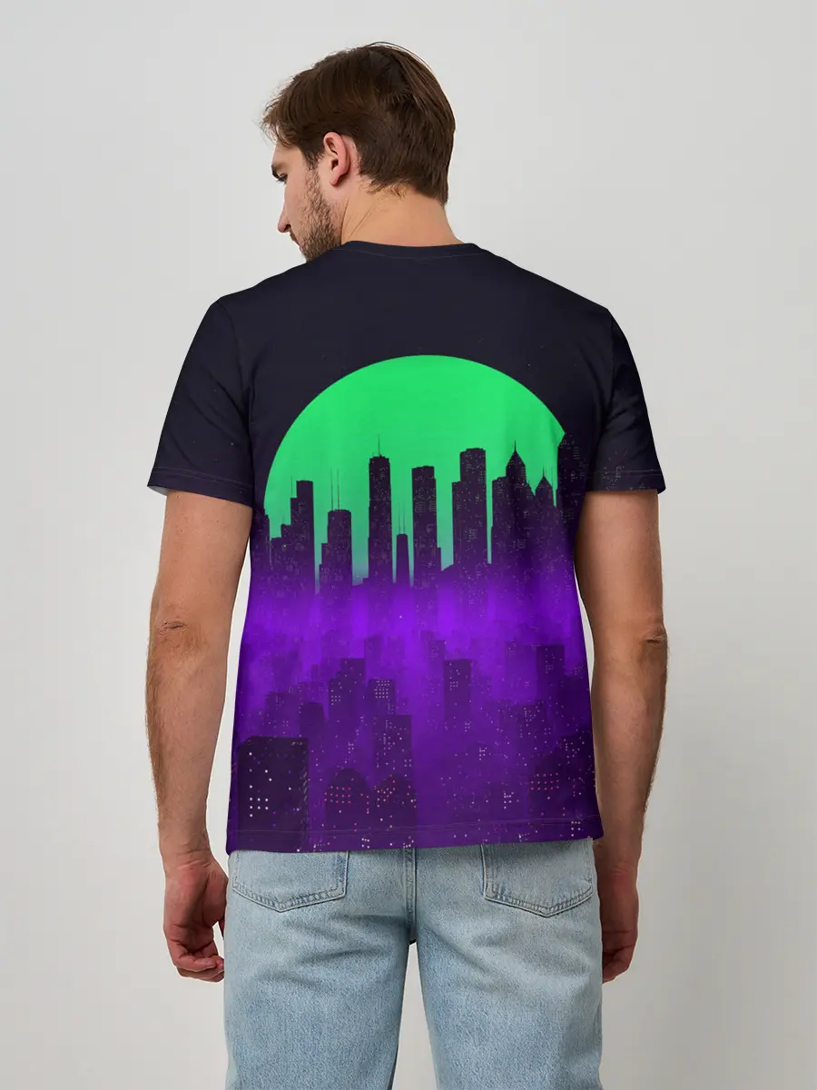 Мужская базовая футболка / НЕОНОВЫЙ ГОРОД