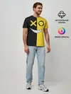 Мужская базовая футболка / Yellow and black smile