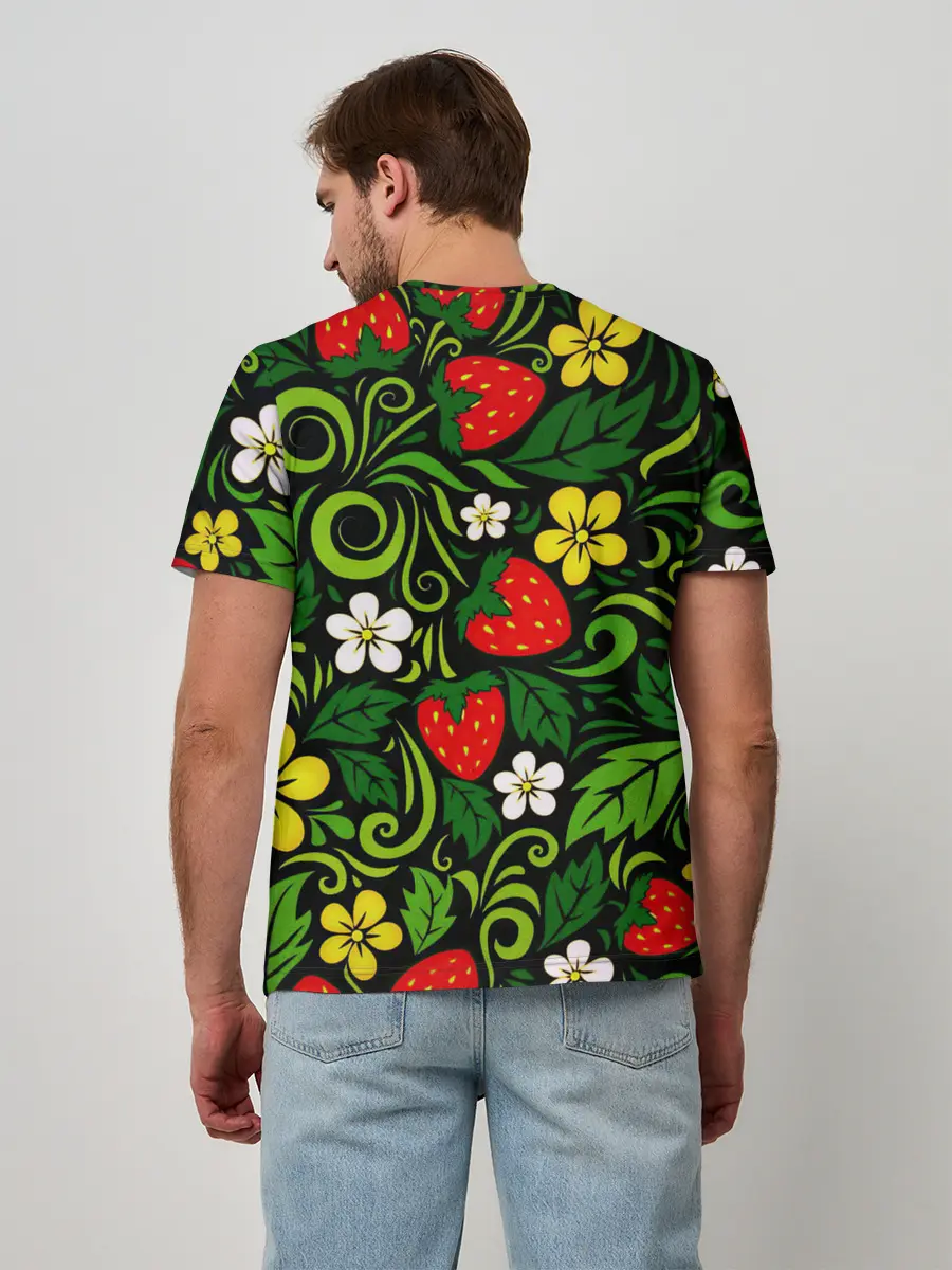 Мужская базовая футболка / Хохлома