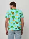 Мужская базовая футболка / черепашки и пальмы