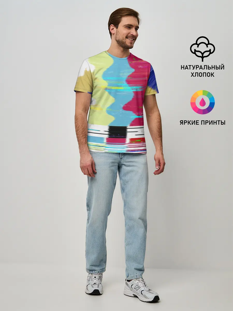 Мужская базовая футболка / TV glitch