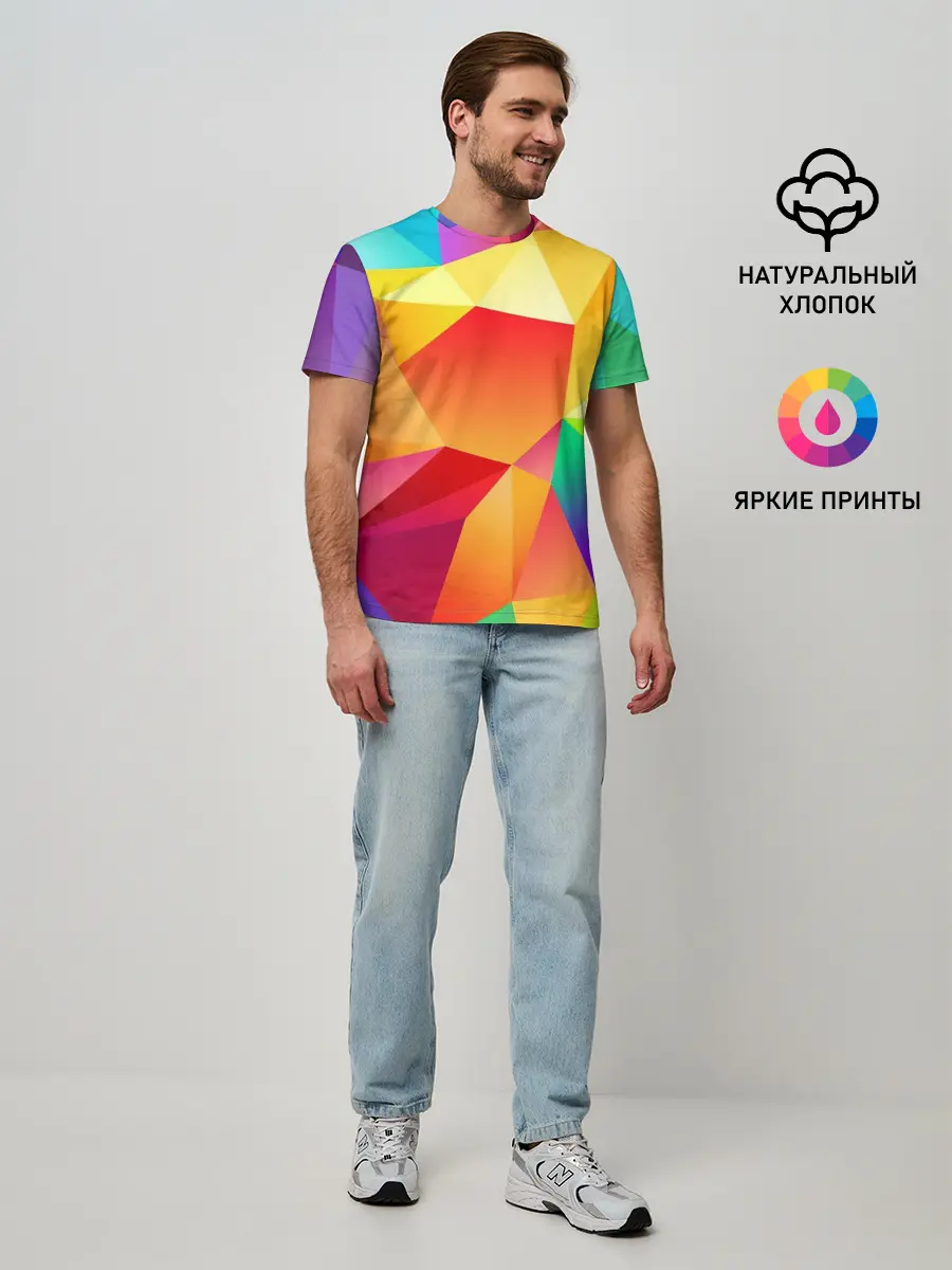 Мужская базовая футболка / Яркая мозаика