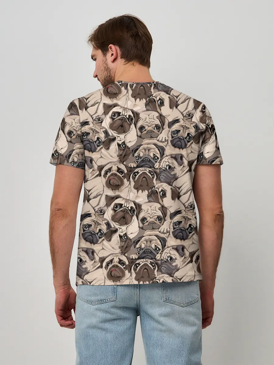 Мужская базовая футболка / Мопсы