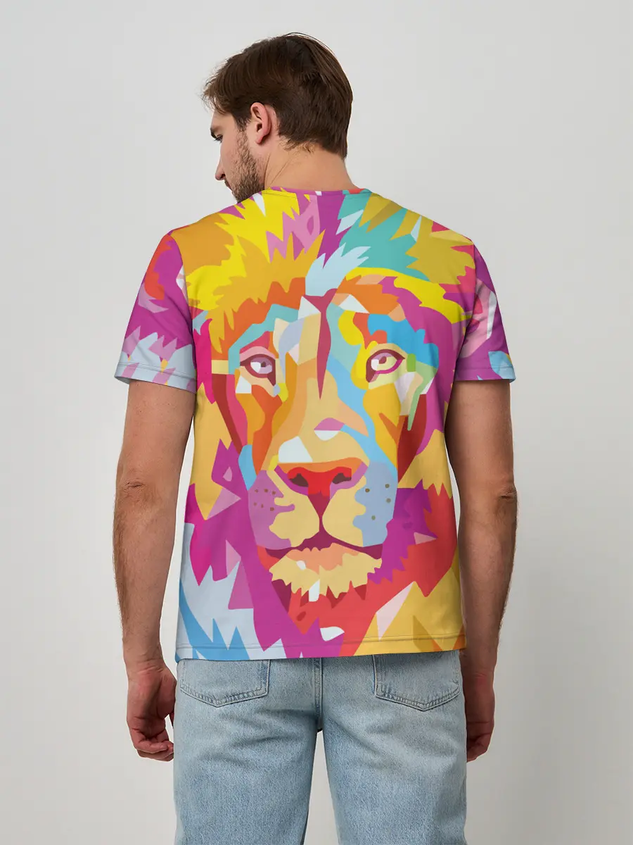 Мужская базовая футболка / Акварельный лев