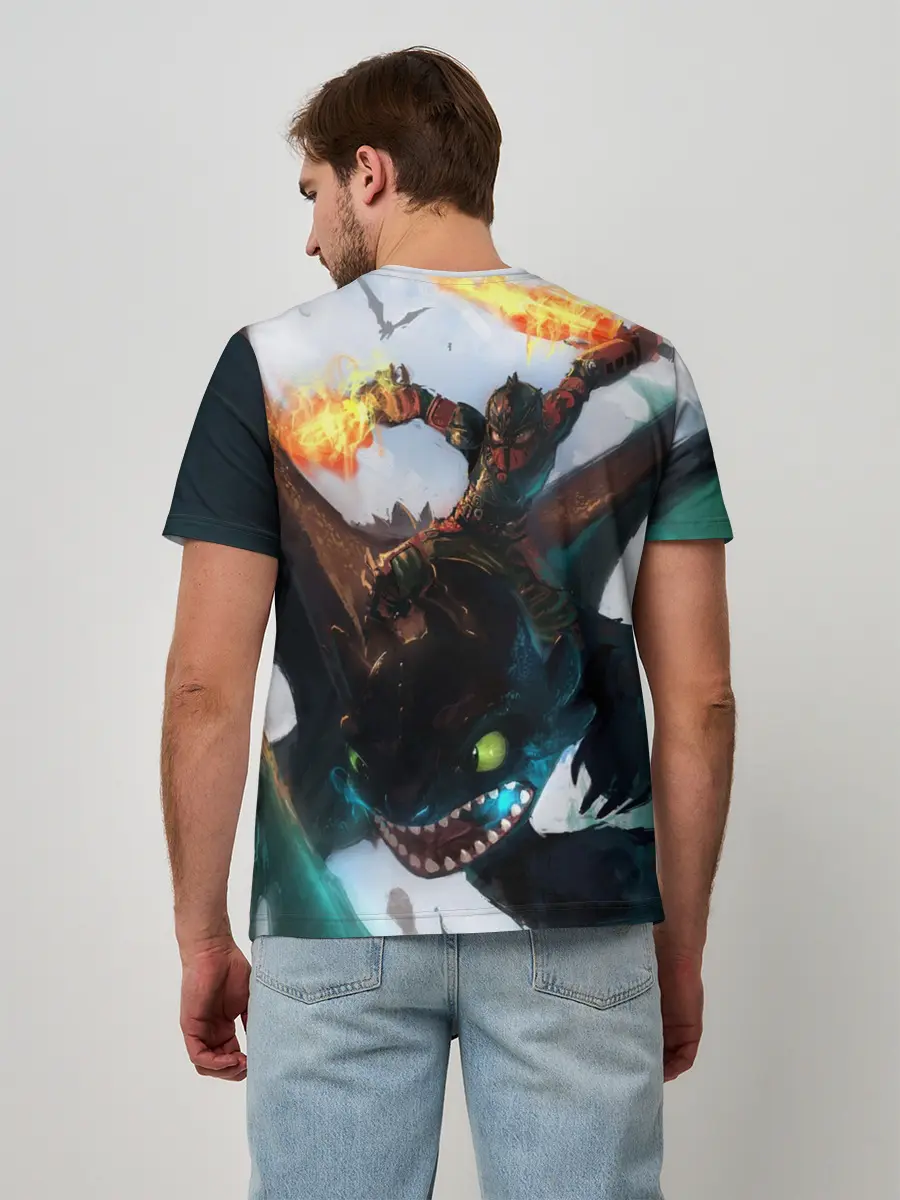 Мужская базовая футболка / как приручить дракона