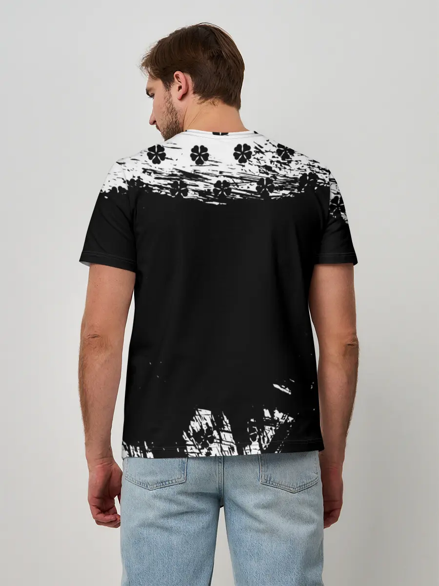 Мужская базовая футболка / Чёрный клевер череп демона