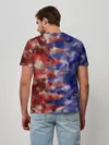 Мужская базовая футболка / Сине-Красные Разводы