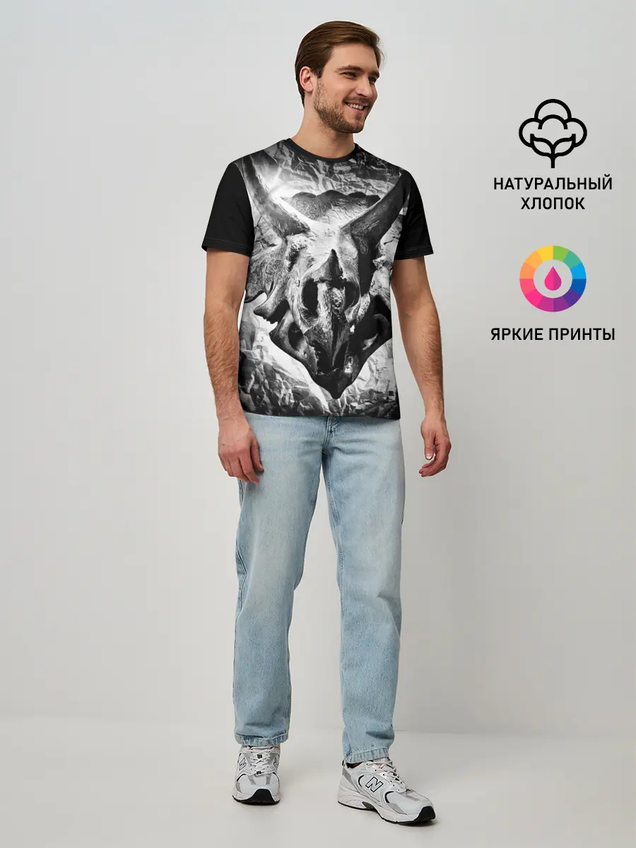 Мужская базовая футболка / Трицератопс | Динозавр