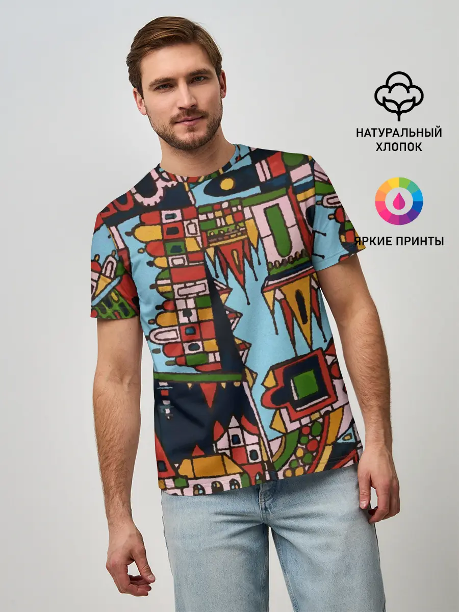 Мужская базовая футболка / Рождество в Праге