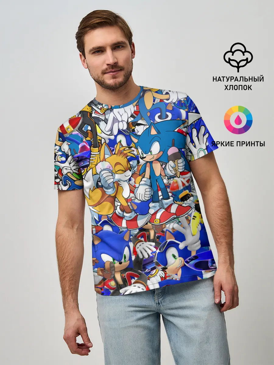 Мужская базовая футболка / SONIC PATTERN | СОНИК