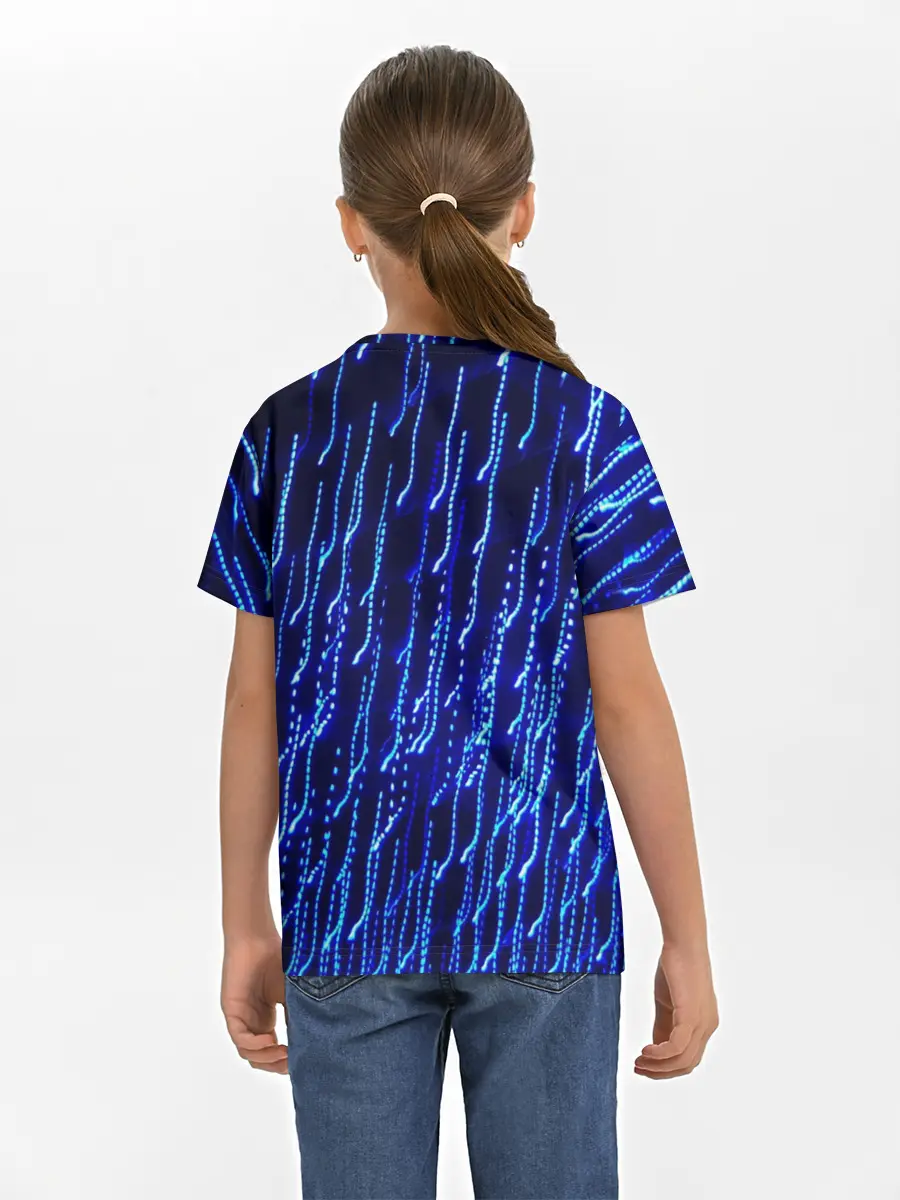 Детская базовая футболка / Neon rain