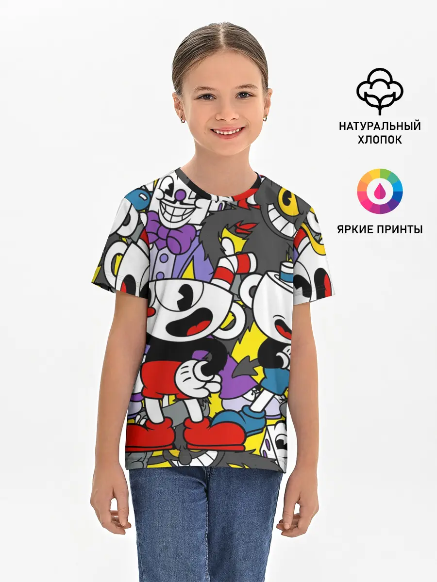 Детская базовая футболка / Cuphead