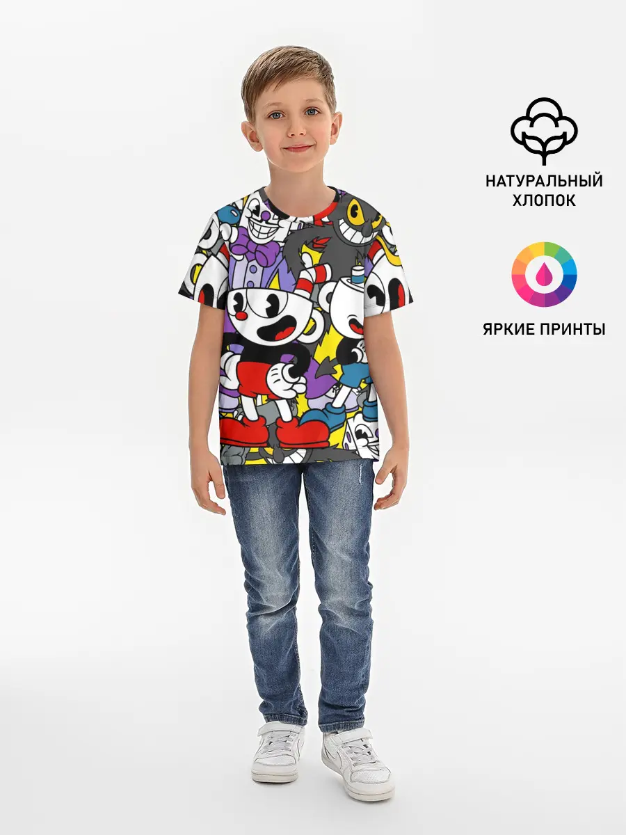 Детская базовая футболка / Cuphead
