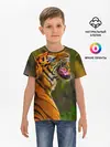 Детская базовая футболка / Тигр 3D