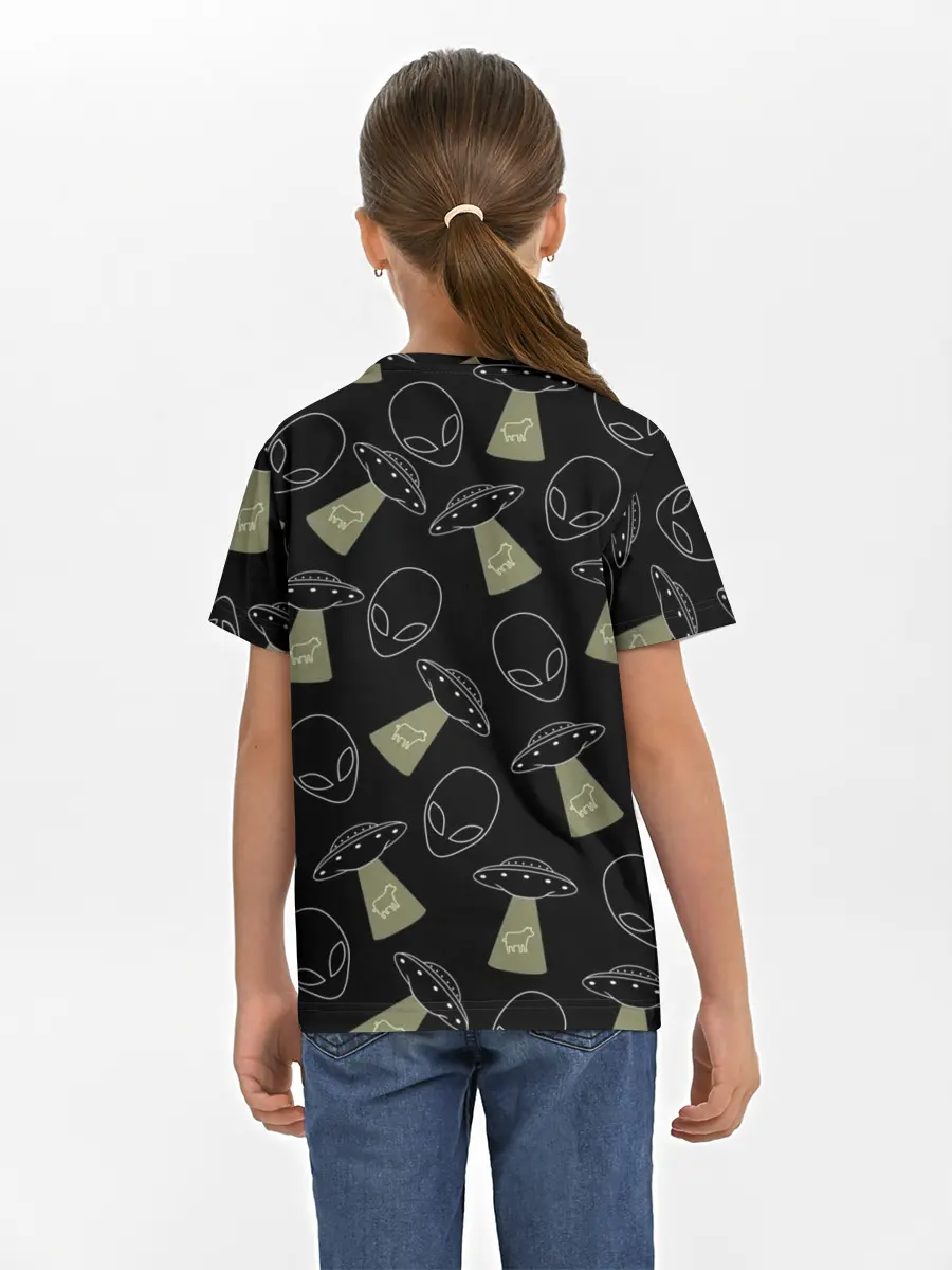 Детская базовая футболка / НЛО похищение коров