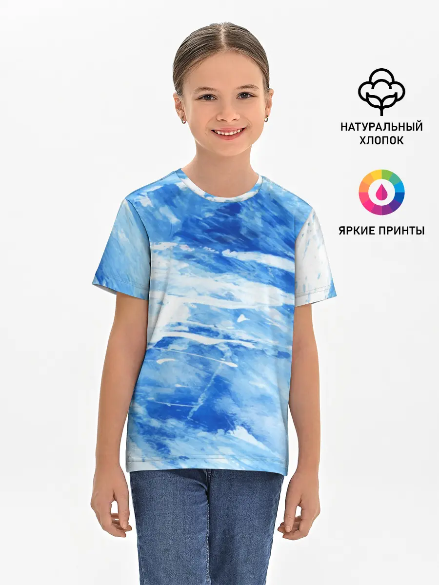 Детская базовая футболка / Вода акварель