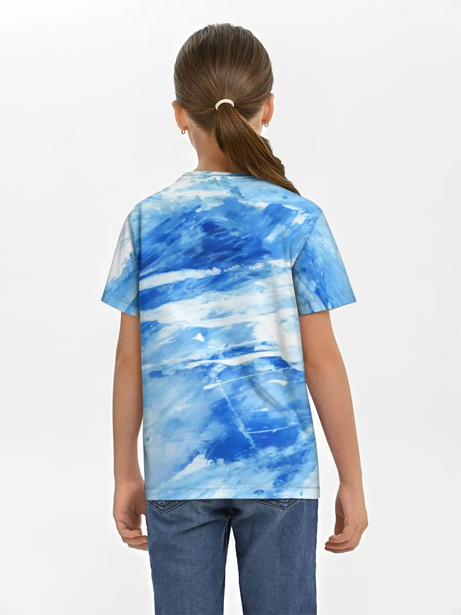Детская базовая футболка / Вода акварель