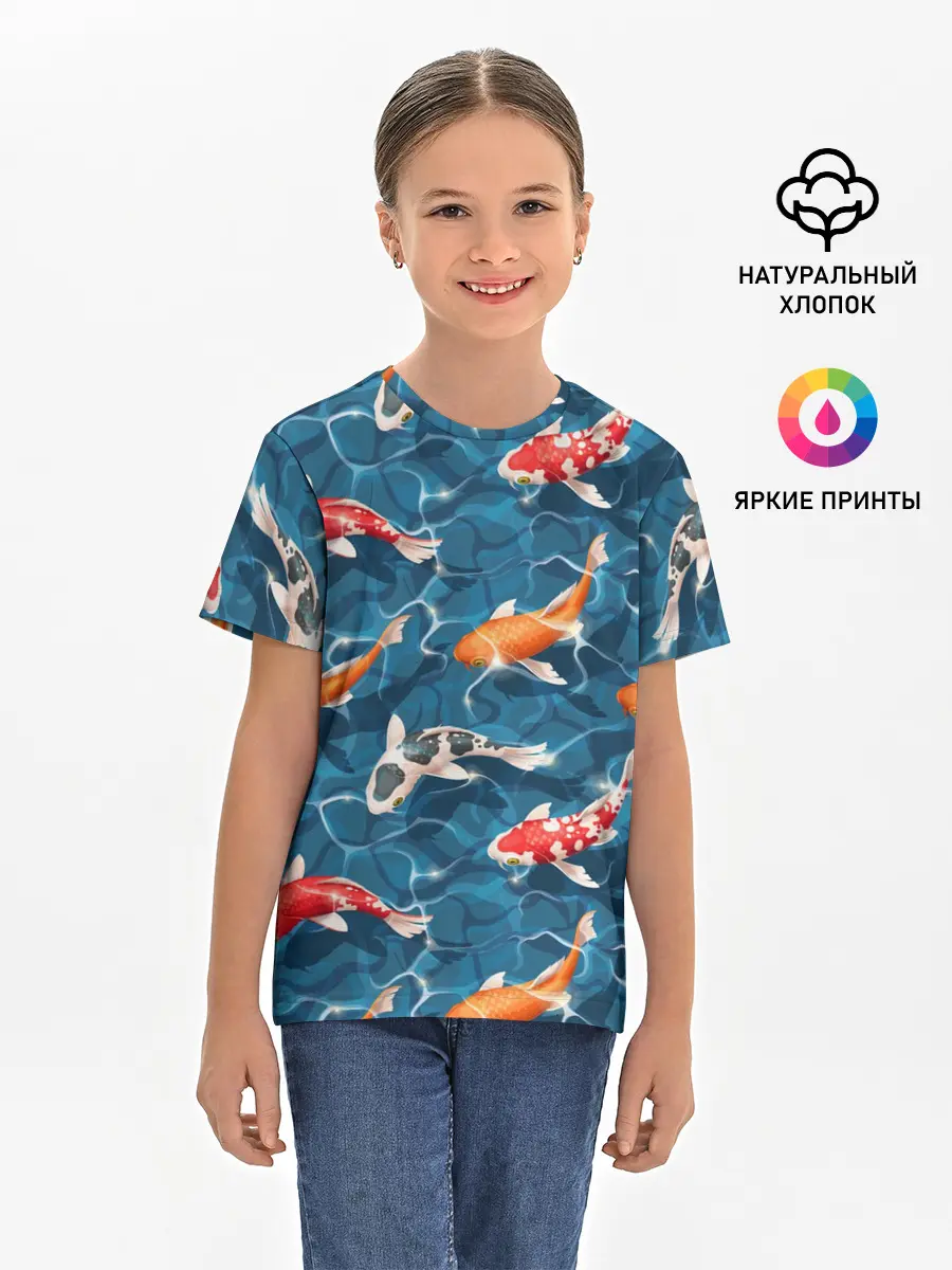 Детская базовая футболка / Японские карпы