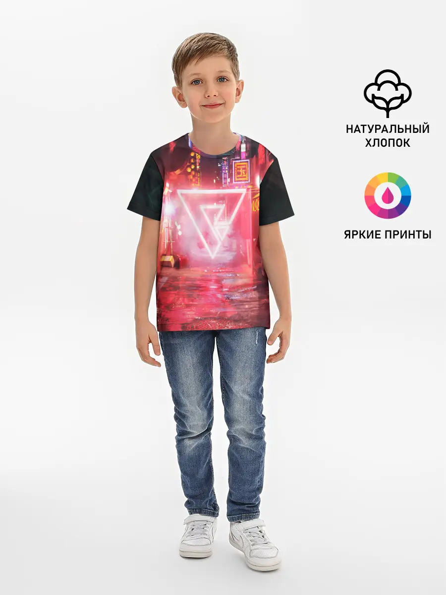 Детская базовая футболка / КИБЕР НЕОН