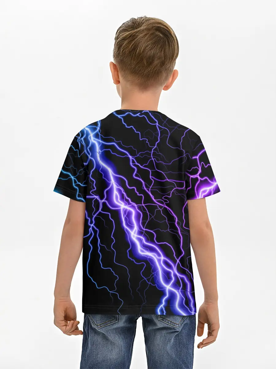 Детская базовая футболка / НЕОНОВАЯ МОЛНИЯ / ГРОЗА