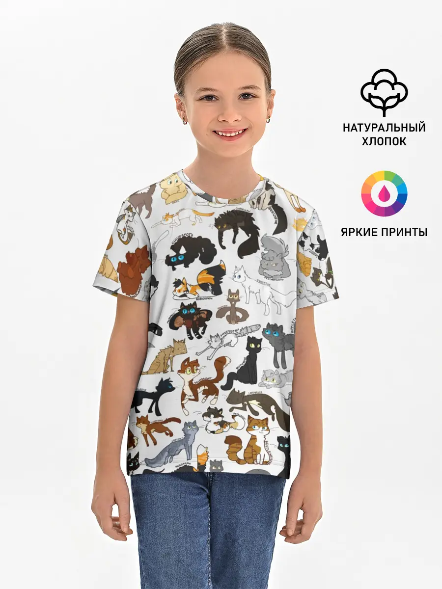 Детская базовая футболка / Котоколлаж 03
