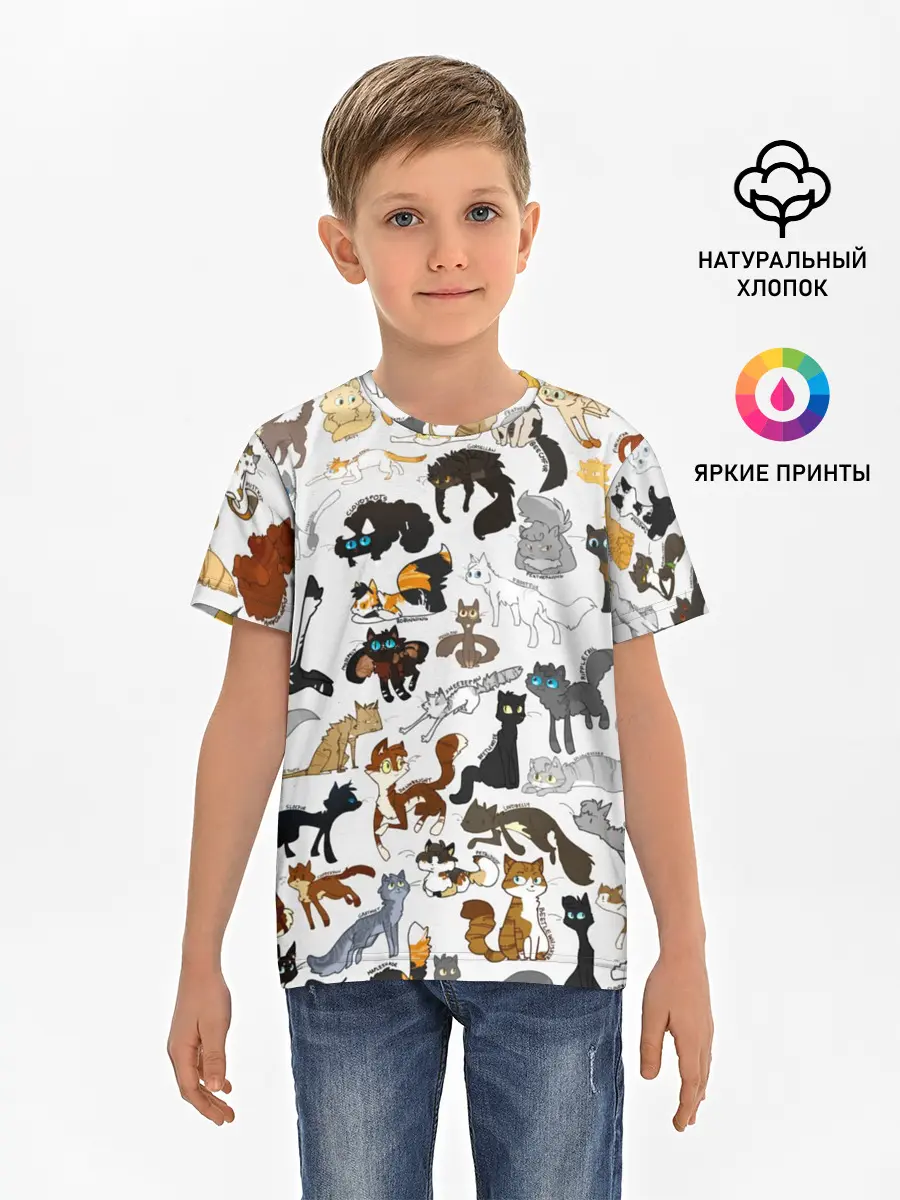 Детская базовая футболка / Котоколлаж 03