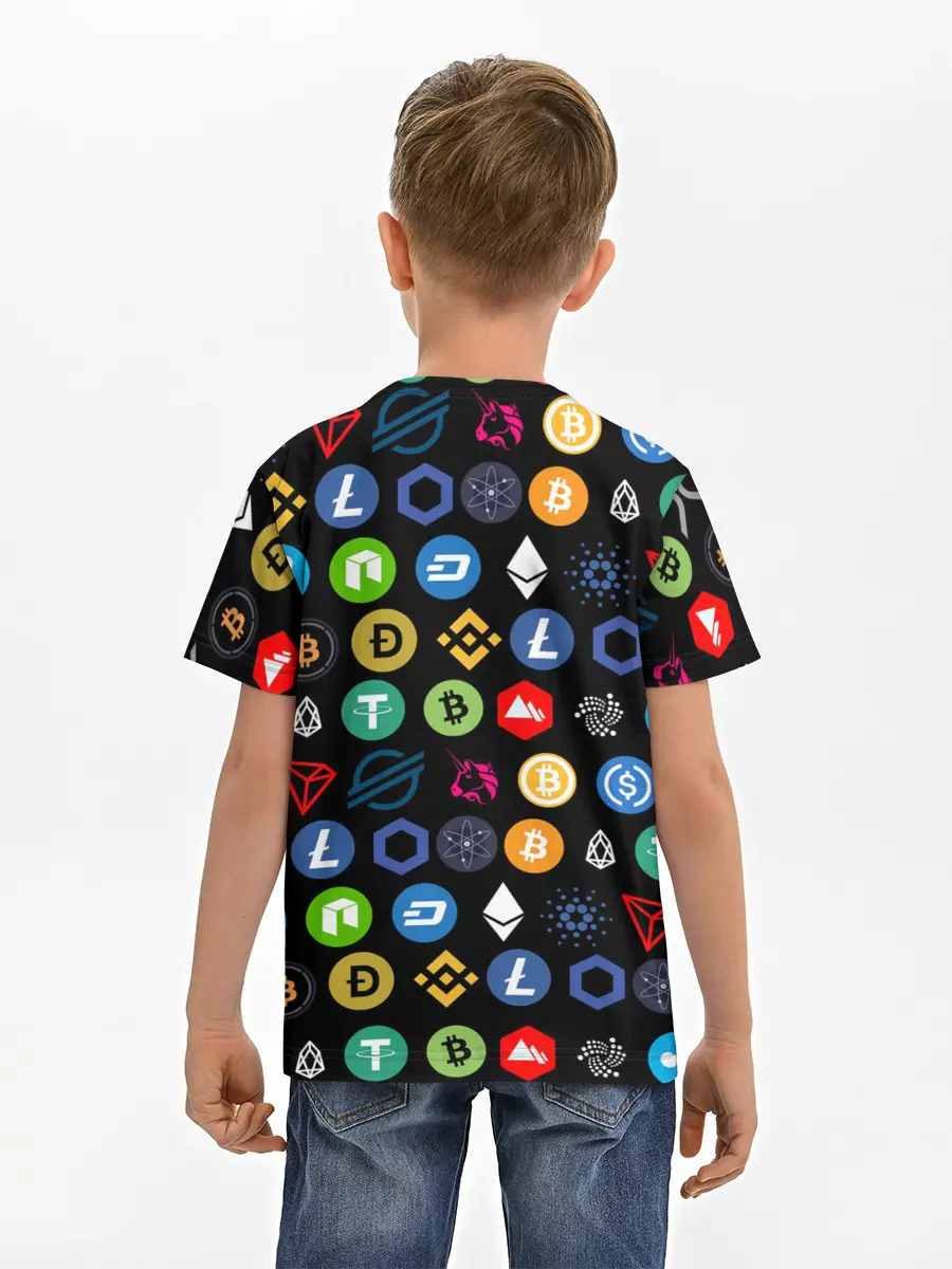 Детская базовая футболка / ЛОГОТИПЫ КРИПТОВАЛЮТ | CRYPTOCURRENCIES