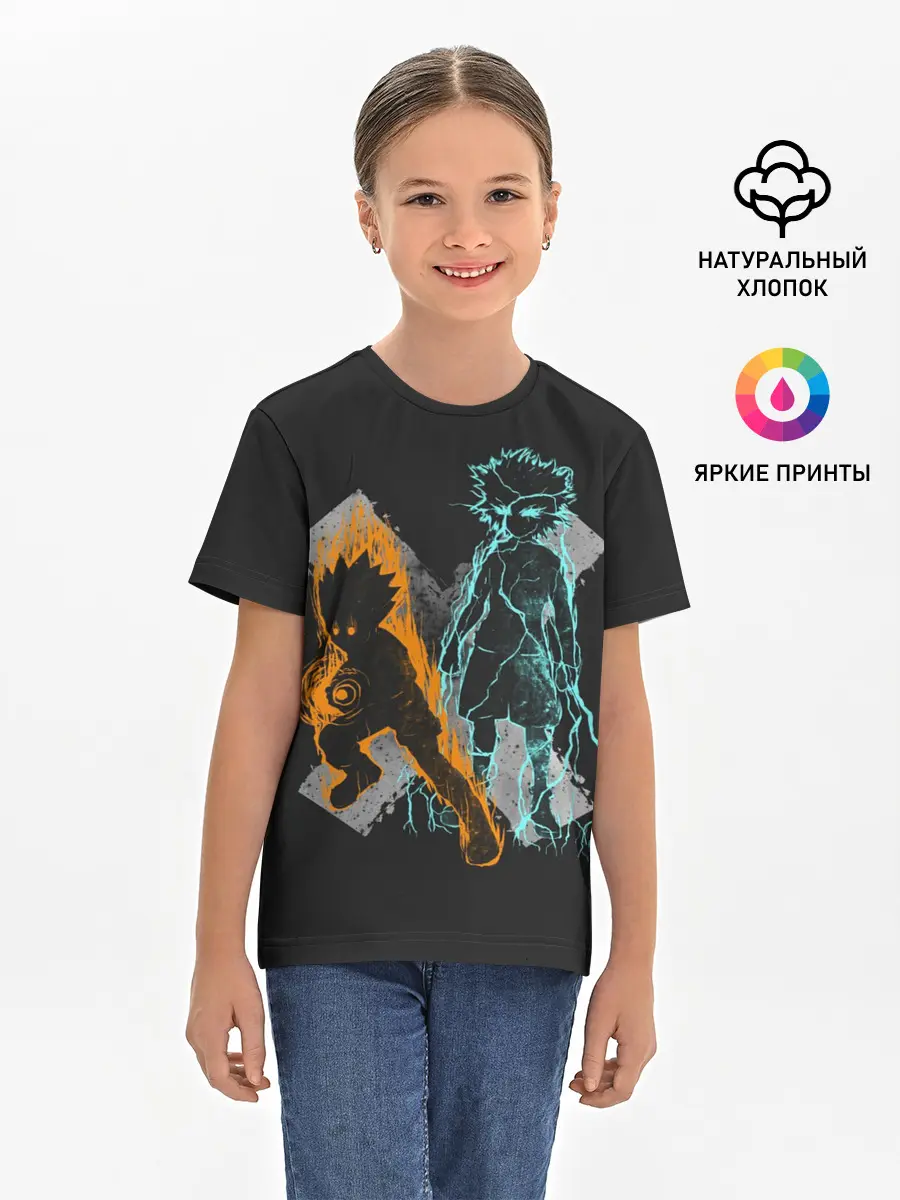 Детская базовая футболка / Logo Hunter с персонажами