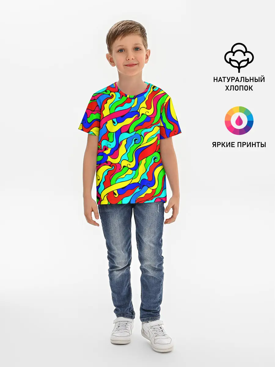 Детская базовая футболка / Красочные узоры/абстракционизм