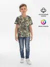 Детская базовая футболка / Лесной камуфляж с бутылками