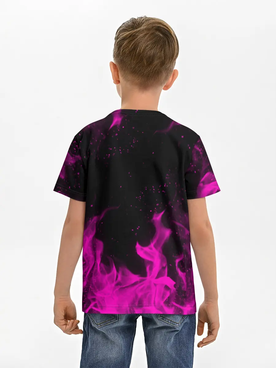 Детская базовая футболка / KILLER QUEEN розовое пламя