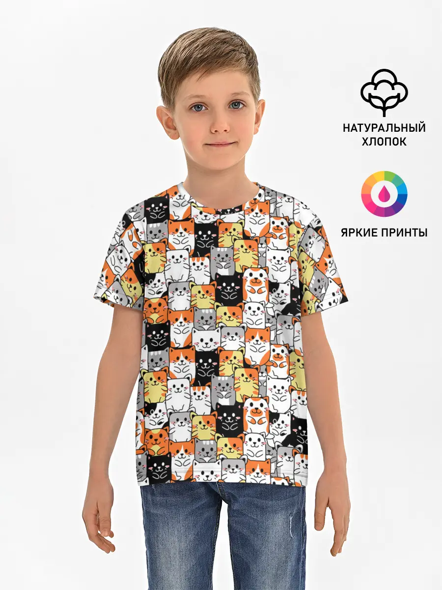 Детская базовая футболка / Котики