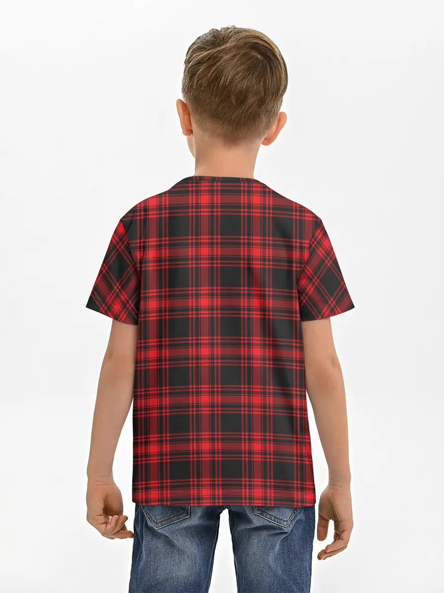 Детская базовая футболка / Красная клетка
