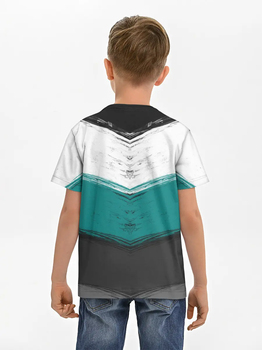 Детская базовая футболка / Полосатый абстрактный принт