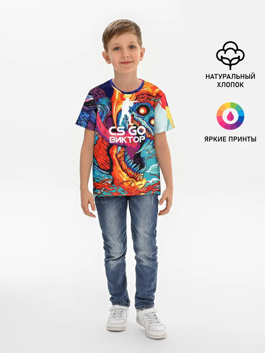 Детская базовая футболка / Виктор в стиле CS GO