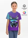 Детская базовая футболка / Кот очки наушники модный