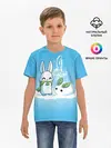 Детская базовая футболка / Let it snow. Зайчик и снежок